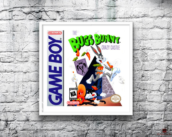 Bugs Bunny Crazy Castle Game Style Inspired Retro Gaming Poster