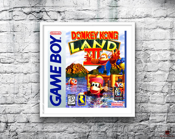 Donkeykong Land 3 2 Game Style Inspired Retro Gaming Poster