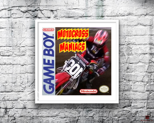 Motocross Maniacs Game Style Inspired Retro Gaming Poster