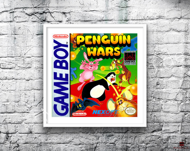 Penguin Wars Game Style Inspired Retro Gaming Poster A2 A3 Or A4