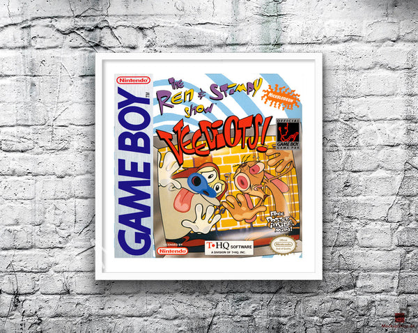 Ren And Stimpy V Ediots Game Style Inspired Retro Gaming Poster