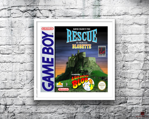 Rescue Of Princess Blobette Gb Game Style Inspired Retro Gaming Poster