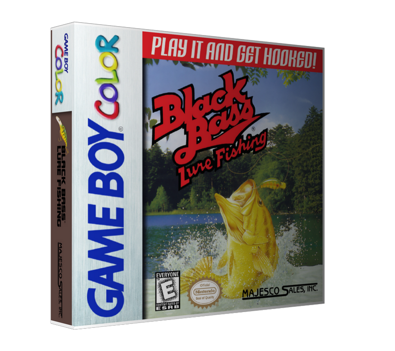 Gameboy Color Black Bass Lure Fishing Game Cover To Fit A UGC Style Replacement Game Case