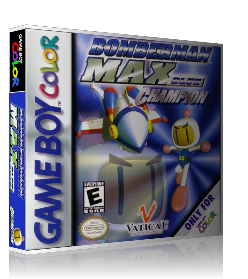 Gameboy Color Bomberman Max Blue Champion Game Cover To Fit A UGC Style Replacement Game Case