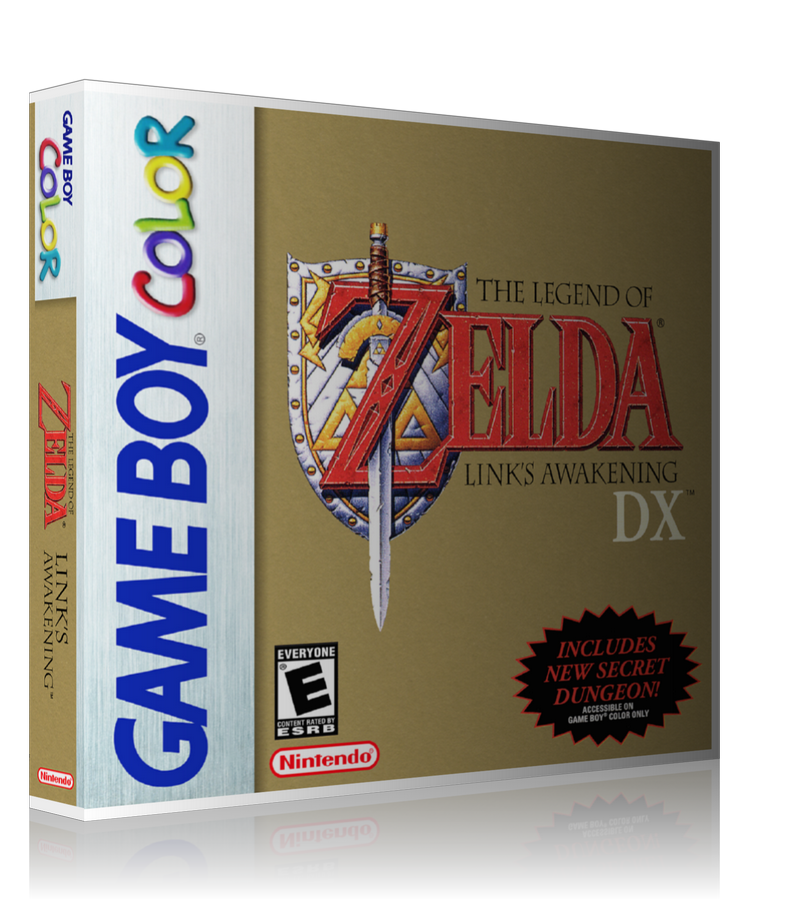 Gameboy Color Legend Of Zelda Links Awakening DX_3 Game Cover To Fit A UGC Style Replacement Game Case