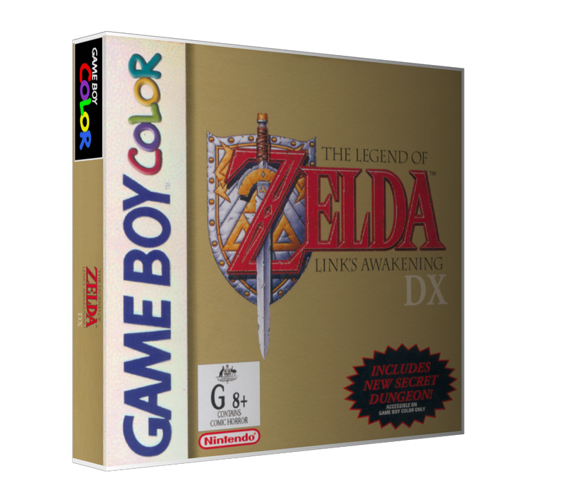 Gameboy Color Legend Of Zelda Links Awakening DX Game Cover To Fit A UGC Style Replacement Game Case
