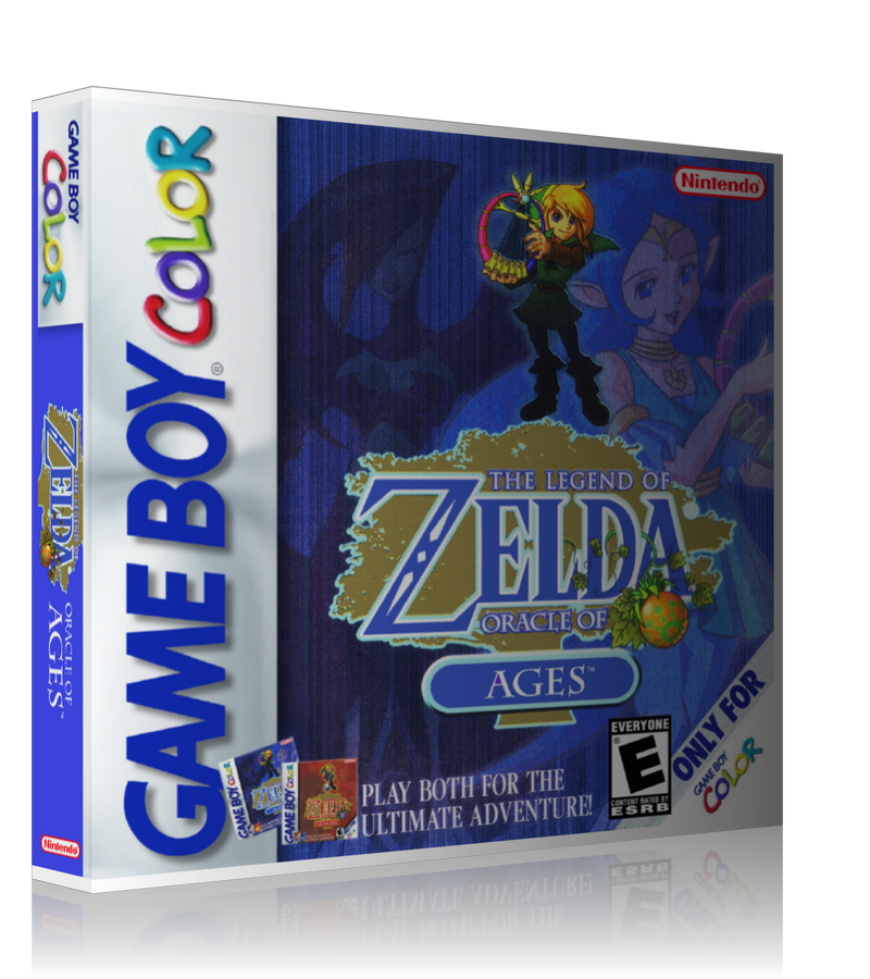 Gameboy Color Legend Of Zelda Oracle Of Ages Game Cover To Fit A UGC Style Replacement Game Case
