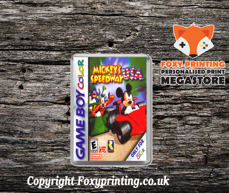 Mickeys USA Speedway Retro Gaming Magnet