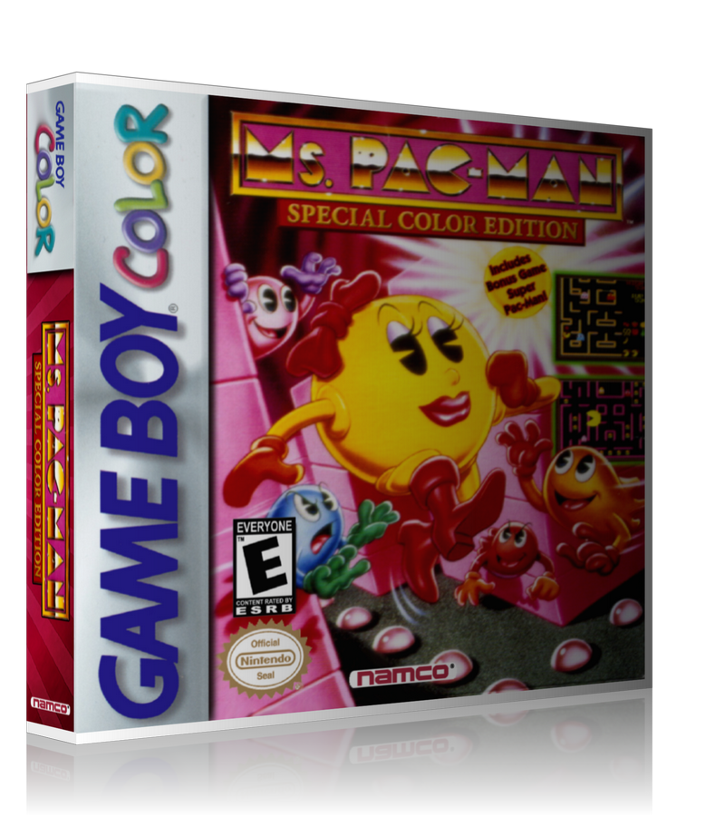 Gameboy Color Ms. Pac Man Game Cover To Fit A UGC Style Replacement Game Case