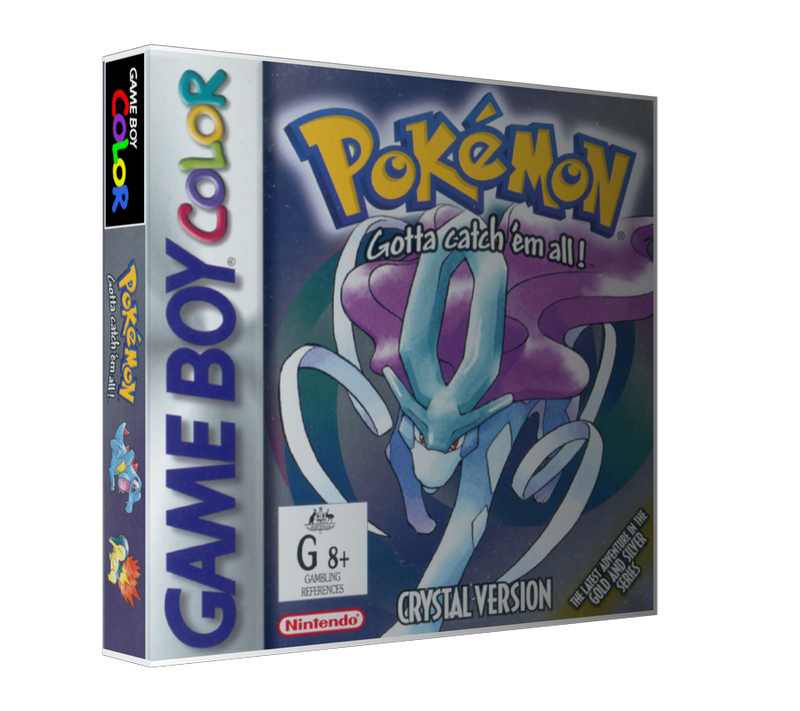 Gameboy Color Pokemon Gotta Catch'em All! Crystal Version Game Cover To Fit A UGC Style Replacement Game Case
