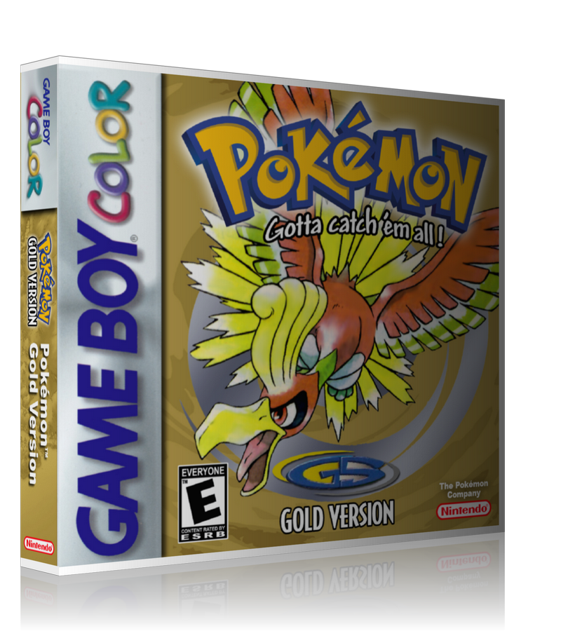 Gameboy Color Pokemon Gotta Catch'em All! Gold Version Game Cover To Fit A UGC Style Replacement Game Case