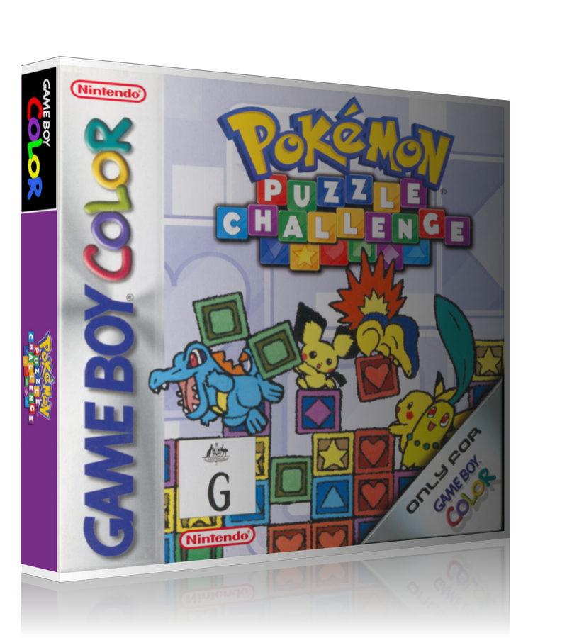 Gameboy Colour Pokemon puzzle challenge_Au Retro Game REPLACEMENT GAME Case Or Cover
