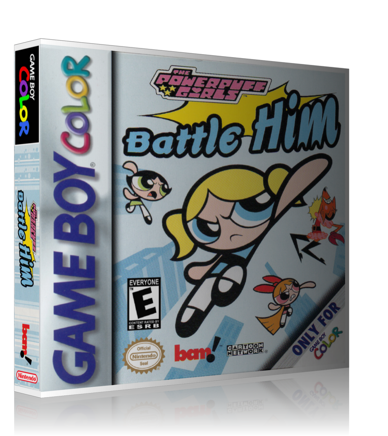 Gameboy Color Power Puff Girls Battle Him Game Cover To Fit A UGC Style Replacement Game Case