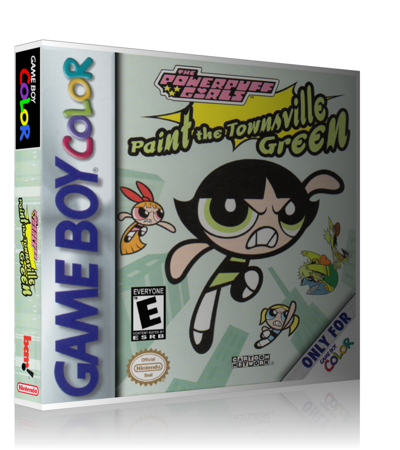 Gameboy Color Power Puff Girls Paint The Townsville Green Game Cover To Fit A UGC Style – Gameboy Color Case product image 1