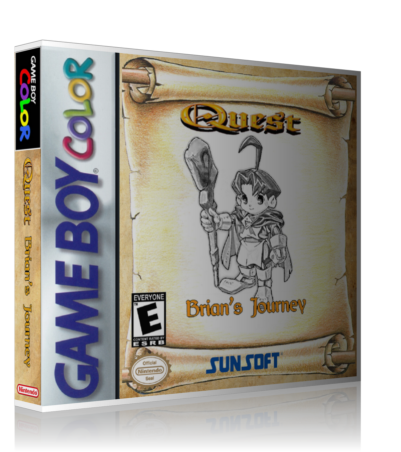 Gameboy Color Quest Brians Journey Game Cover To Fit A UGC Style Replacement Game Case