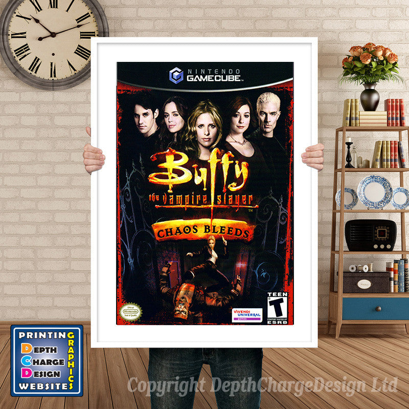 Buffy The Vampire Slayer Chaos Bleeds Gamecube Inspired Retro Gaming Poster A4 A3 A2 Or A1