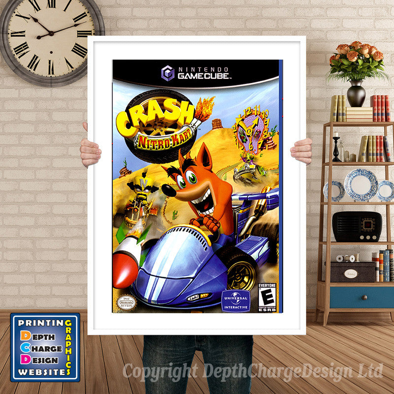 Crash Nitro Kart Gamecube Inspired Retro Gaming Poster A4 A3 A2 Or A1