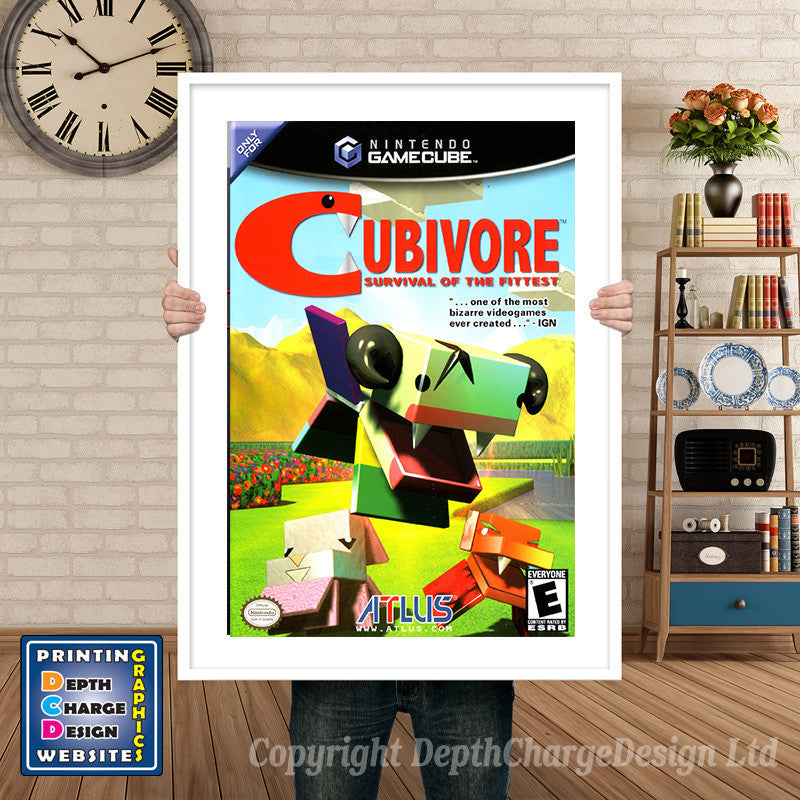 Cubivore Gamecube Inspired Retro Gaming Poster A4 A3 A2 Or A1