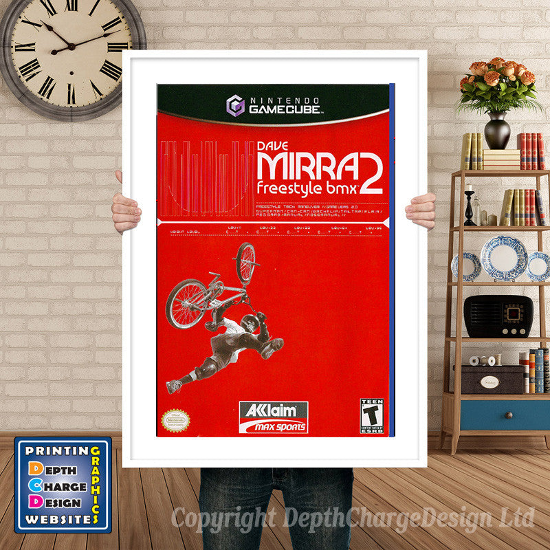 Dave Mirra Freestyle Bmx 2 Gamecube Inspired Retro Gaming Poster A4 A3 A2 Or A1