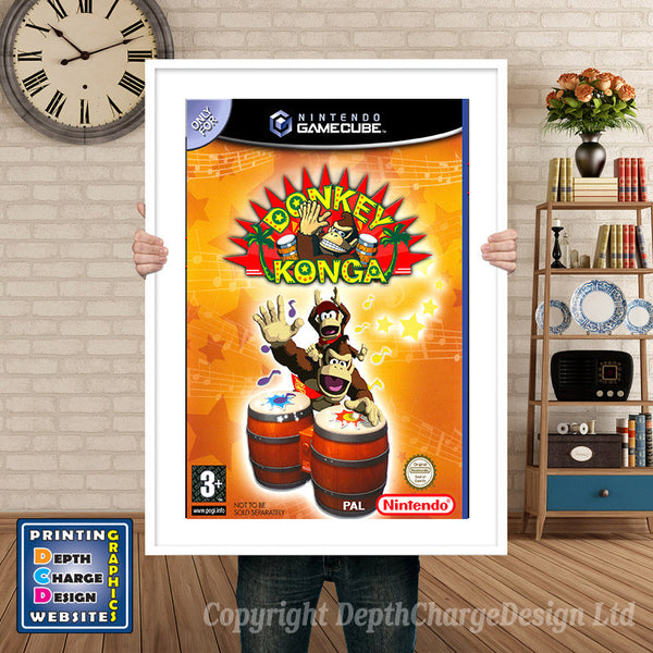 Donkey Konga_Pal Gamecube Inspired Retro Gaming Poster