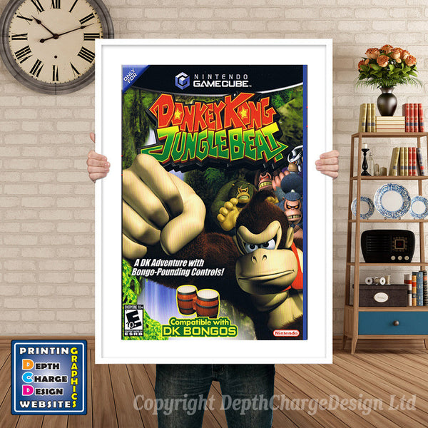 Donkey Kong Jungle Beat Gamecube Inspired Retro Gaming Poster