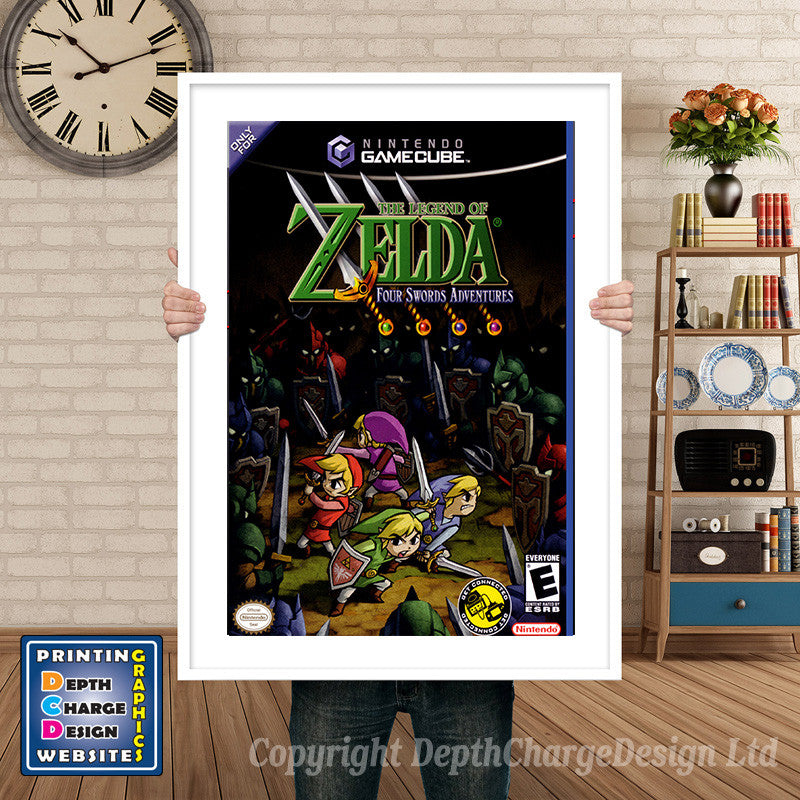 Legend Of Zelda Fours Words Adventures Gamecube Inspired Retro Gaming Poster A4 A3 A2 Or A1