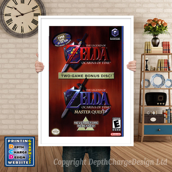 Legend Of Zelda Ocarina Of Time Gamecube Inspired Retro Gaming Poster