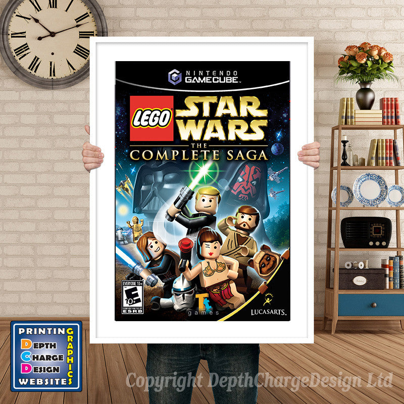 Lego Starwars Complete Saga Gamecube Inspired Retro Gaming Poster A4 A3 A2 Or A1