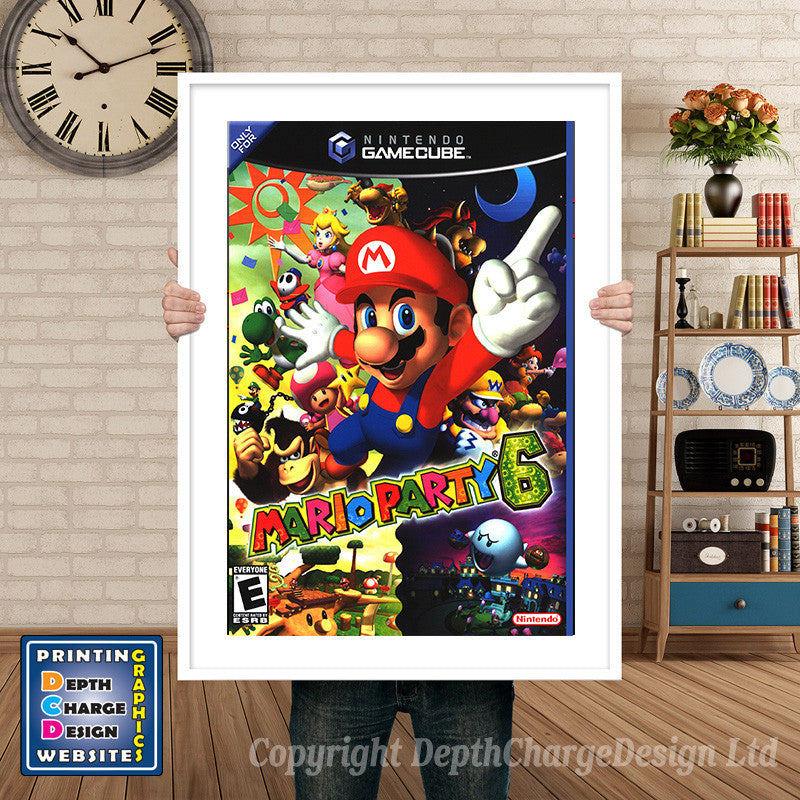 Mario Party 6 Gamecube Inspired Retro Gaming Poster A4 A3 A2 Or A1