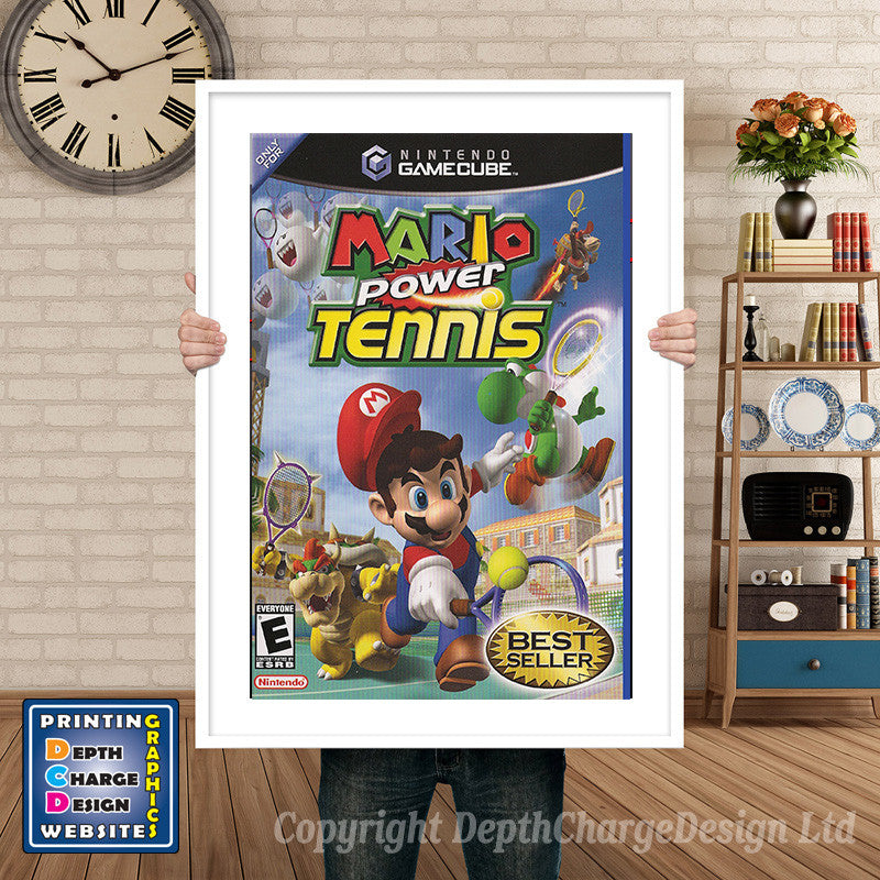 Mario Power Tennis Gamecube Inspired Retro Gaming Poster A4 A3 A2 Or A1