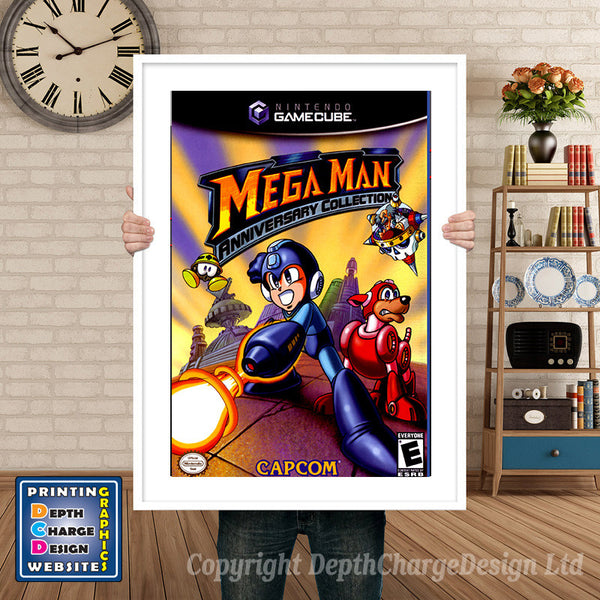 Mega Man Anniversary Collection Gamecube Inspired Retro Gaming Poster