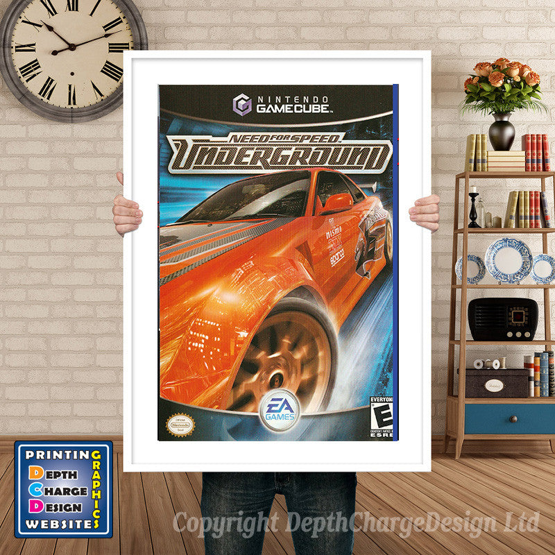 Need For Speed Underground Gamecube Inspired Retro Gaming Poster A4 A3 A2 Or A1