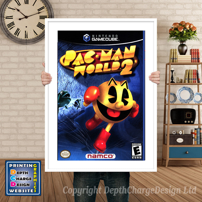Pacman World 2 Gamecube Inspired Retro Gaming Poster A4 A3 A2 Or A1
