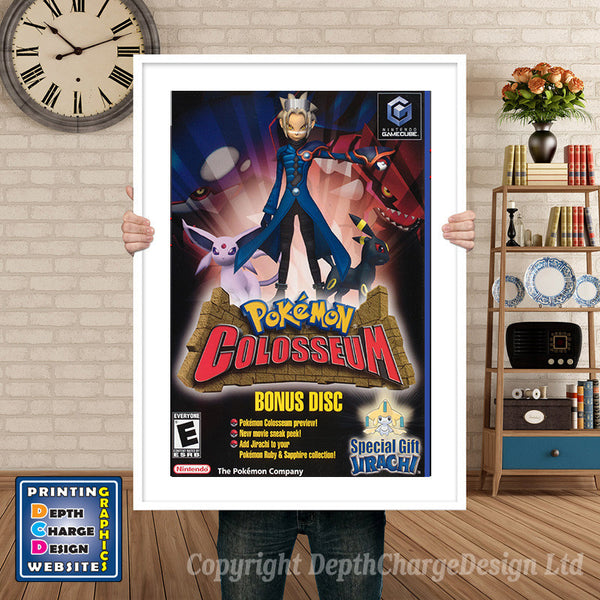 Pokemon Colossium Bonus Disc Gamecube Inspired Retro Gaming Poster