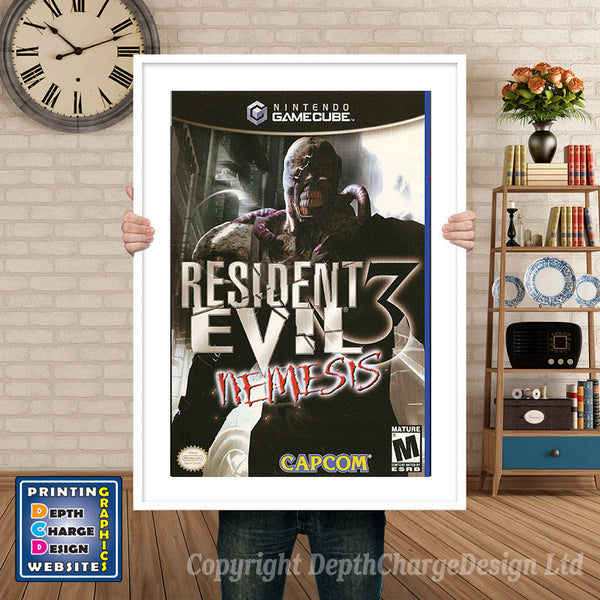 Resident Evil 3 Nemesis Gamecube Inspired Retro Gaming Poster
