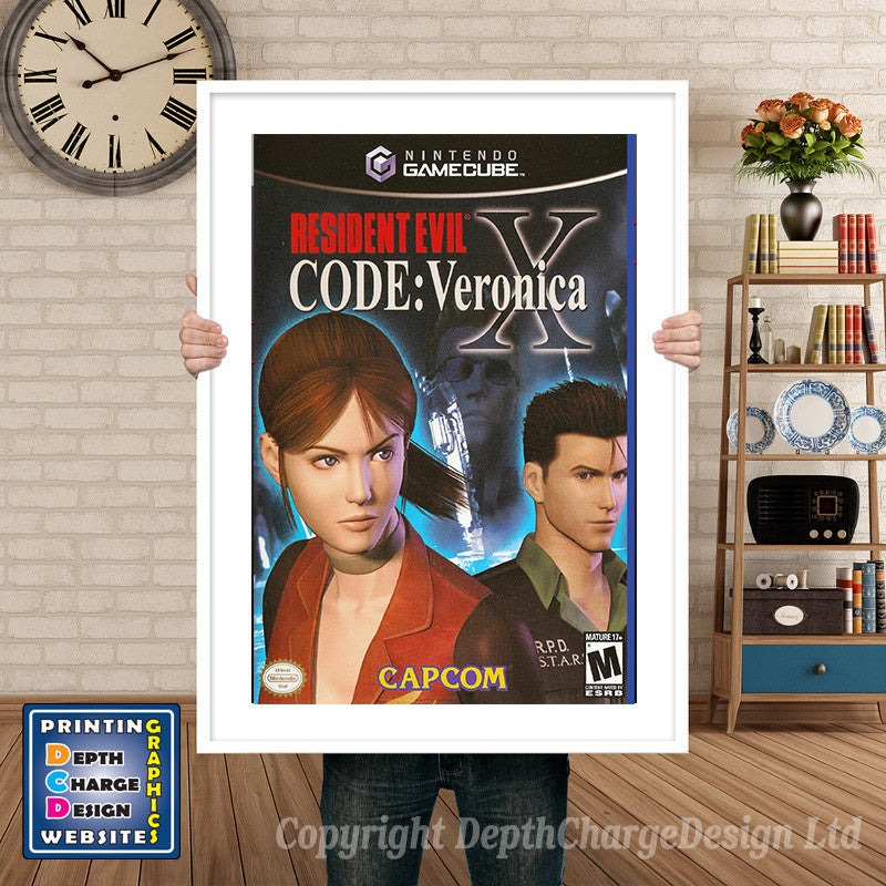 Resident Evil Code Veronicax Gamecube Inspired Retro Gaming Poster A4 A3 A2 Or A1