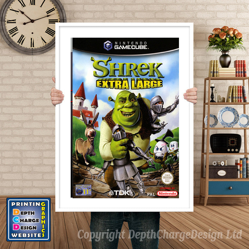 Shrek Extra Large_Eu Gamecube Inspired Retro Gaming Poster A4 A3 A2 Or A1