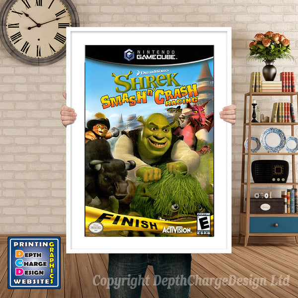 Shrek Smash And Crash Racing Gamecube Inspired Retro Gaming Poster