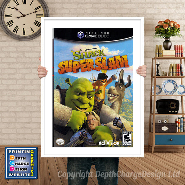 Shrek Super Slam Gamecube Inspired Retro Gaming Poster