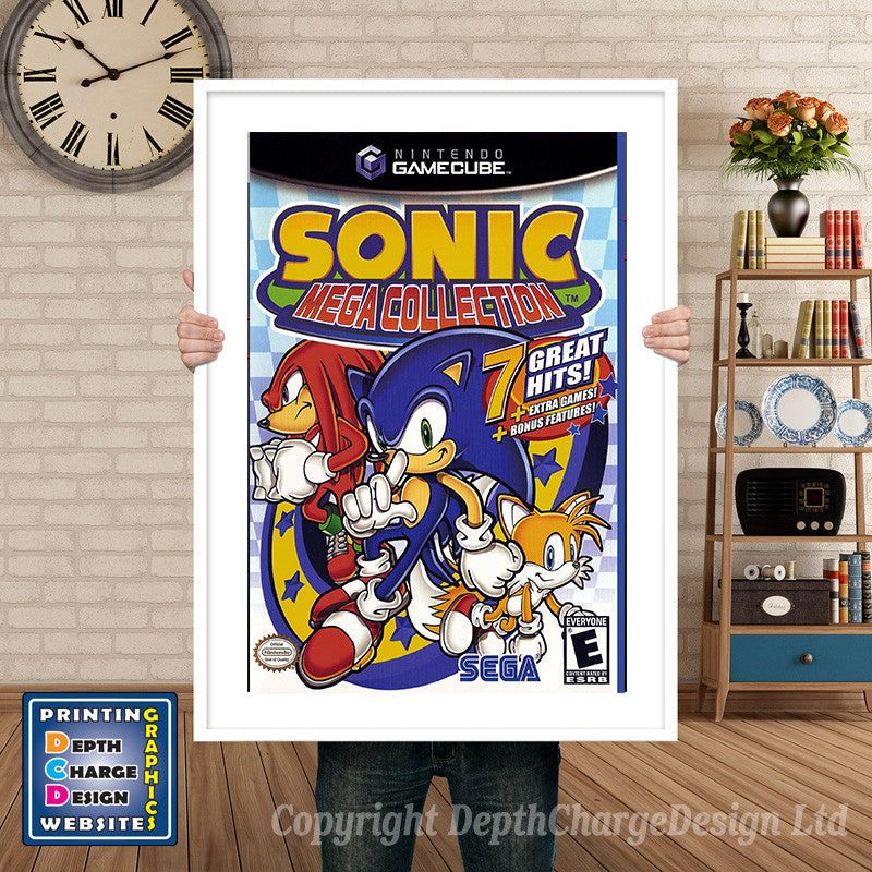 Sonic Mega Collection Gamecube Inspired Retro Gaming Poster A4 A3 A2 Or A1