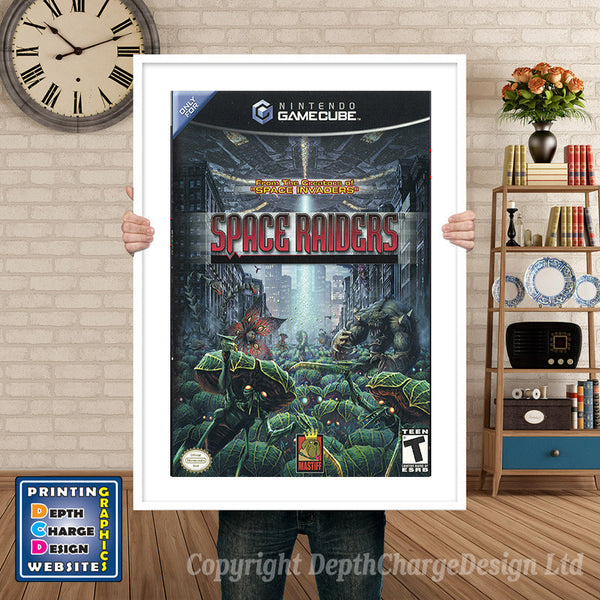 Space Raiders Gamecube Inspired Retro Gaming Poster