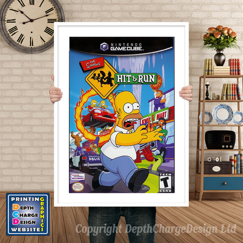 The Simpsons Hit And Run Gamecube Inspired Retro Gaming Poster A4 A3 A2 Or A1