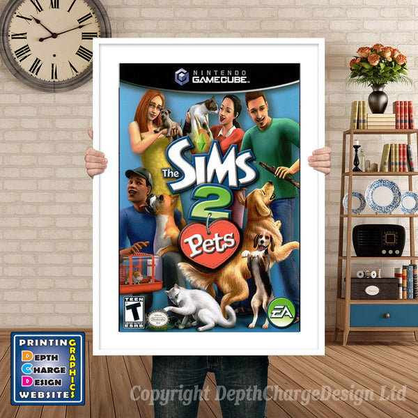 The Sims 2 Pets Gamecube Inspired Retro Gaming Poster