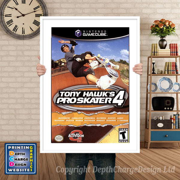 Tony Hawks Pros Kater 4 Gamecube Inspired Retro Gaming Poster