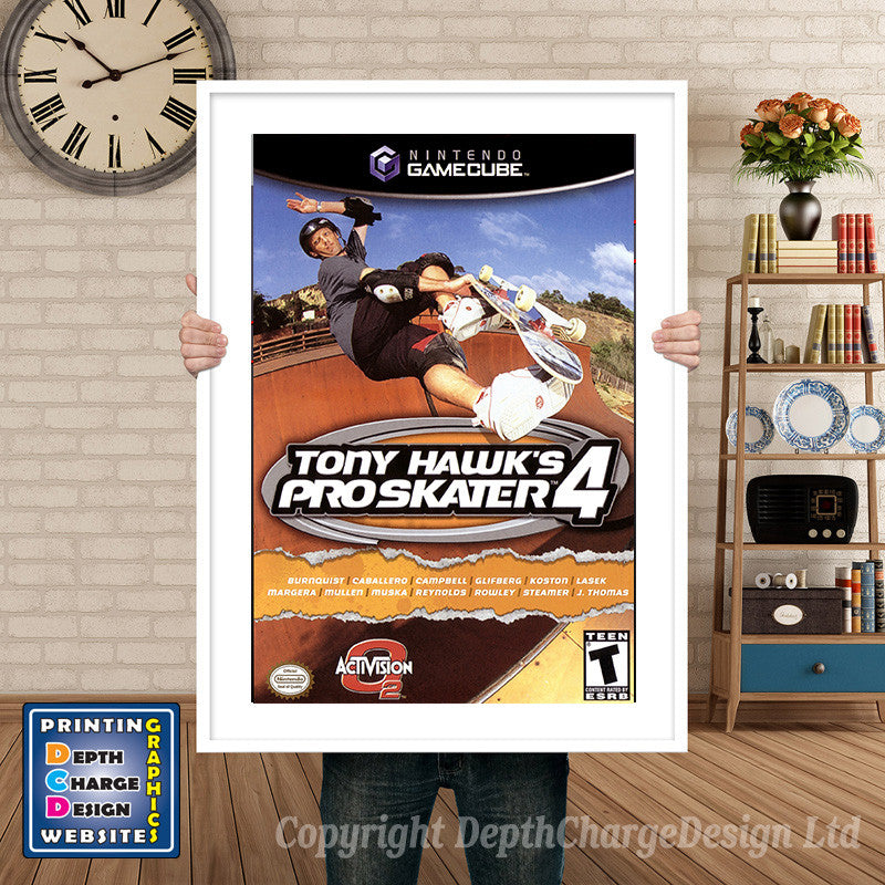 Tony Hawks Pros Kater 4 Gamecube Inspired Retro Gaming Poster A4 A3 A2 Or A1