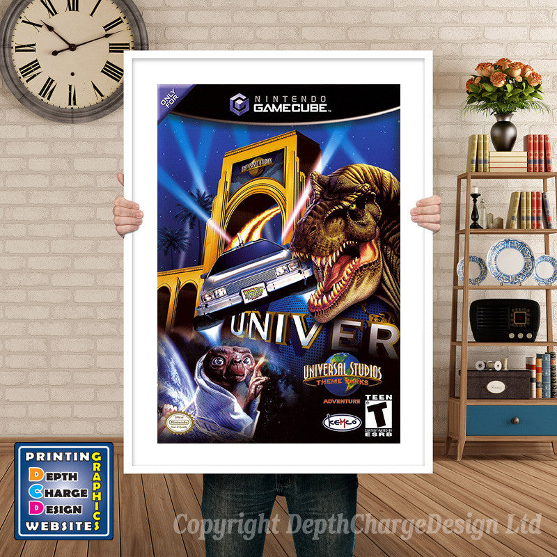 Universal Studios Themepark Adventure Gamecube Inspired Retro Gaming Poster A4 A3 A2 Or A1