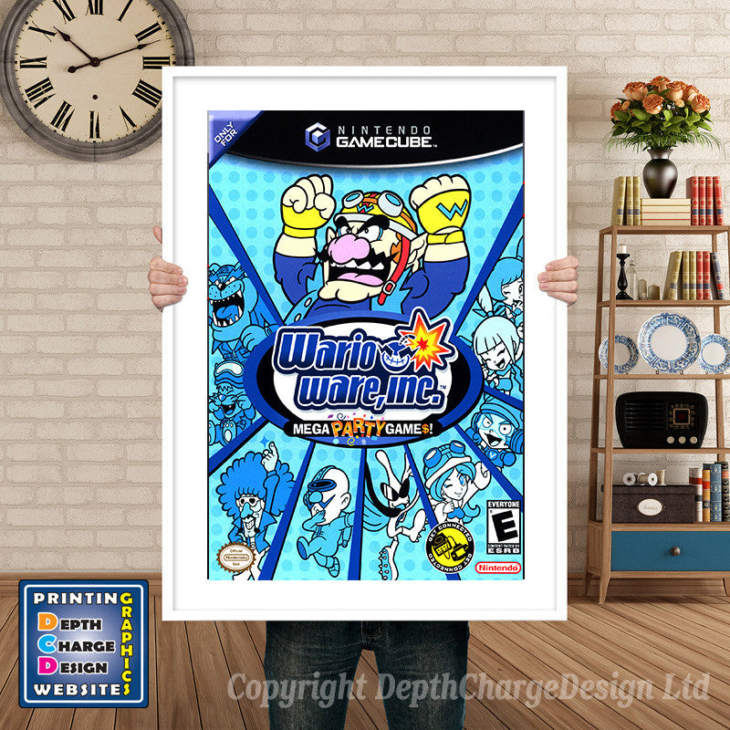 Wario Ware Inc Mega Party Games Gamecube Inspired Retro Gaming Poster A4 A3 A2 Or A1