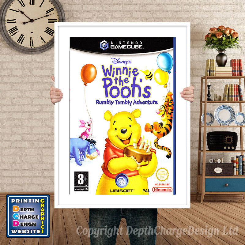 Winnie The Pooh Rumbly Tumbly Adventure_Eu Gamecube Inspired Retro Gaming Poster A4 A3 A2 Or A1