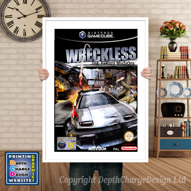 Wreckless The Ya Kuza Missions_Eu Gamecube Inspired Retro Gaming Poster A4 A3 A2 Or A1