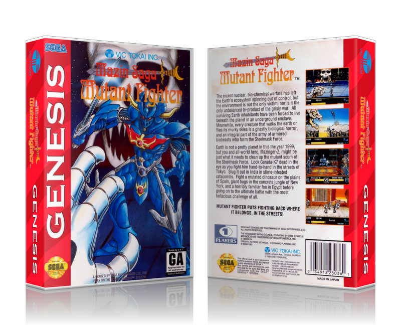 SEGA Genesis Mazin Saga Mutant Fighter Sega Megadrive REPLACEMENT GAME Case Or Cover
